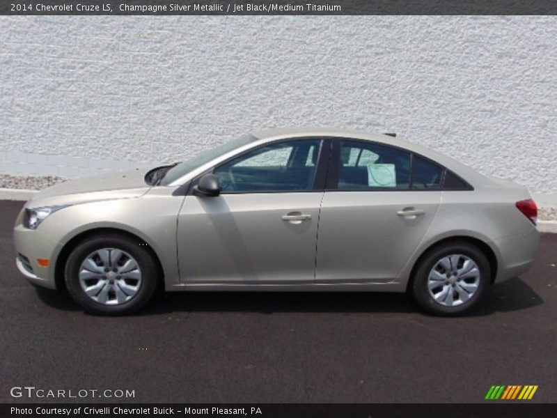 Champagne Silver Metallic / Jet Black/Medium Titanium 2014 Chevrolet Cruze LS