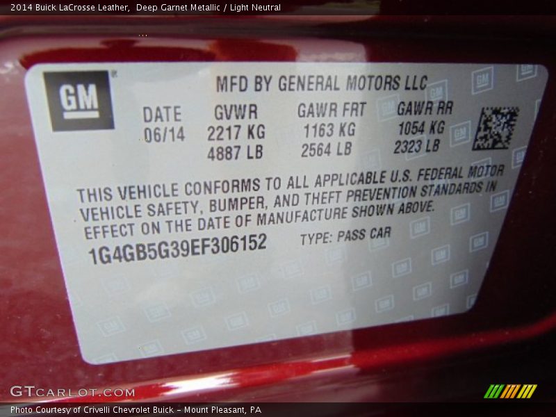 Deep Garnet Metallic / Light Neutral 2014 Buick LaCrosse Leather