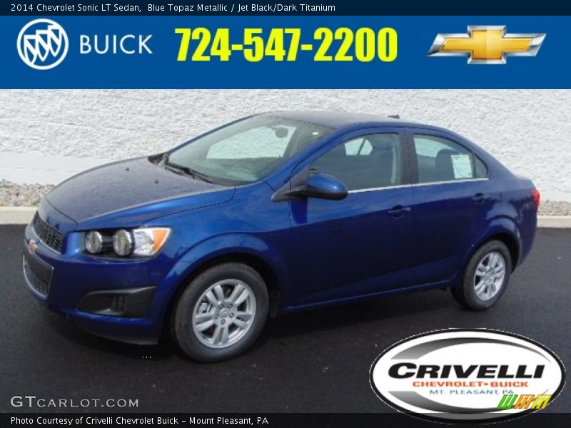 Blue Topaz Metallic / Jet Black/Dark Titanium 2014 Chevrolet Sonic LT Sedan