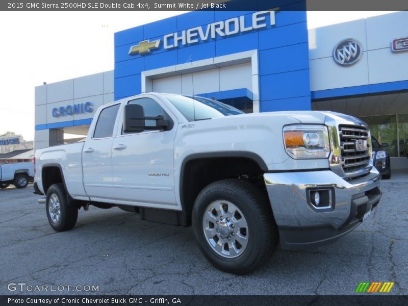 Summit White / Jet Black 2015 GMC Sierra 2500HD SLE Double Cab 4x4