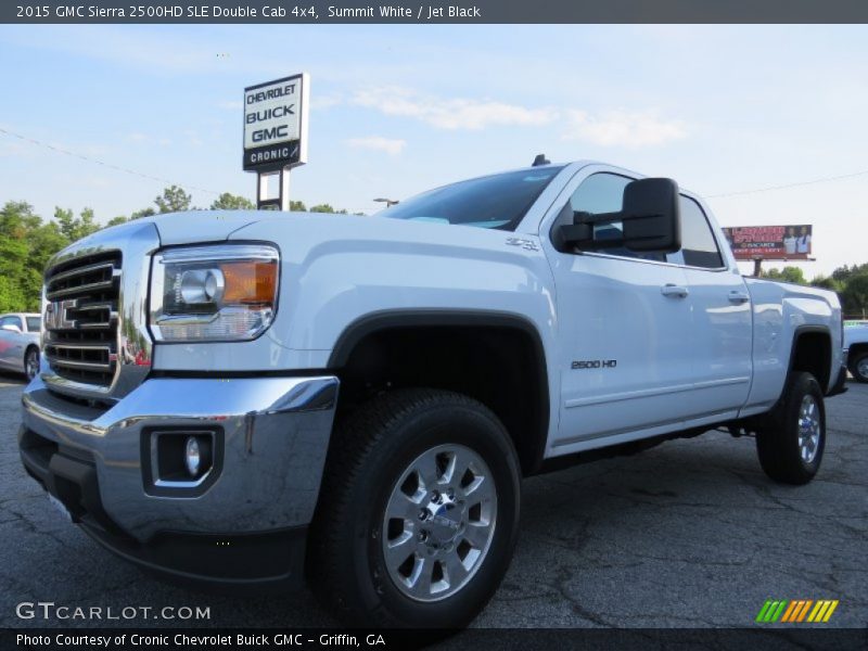 Summit White / Jet Black 2015 GMC Sierra 2500HD SLE Double Cab 4x4
