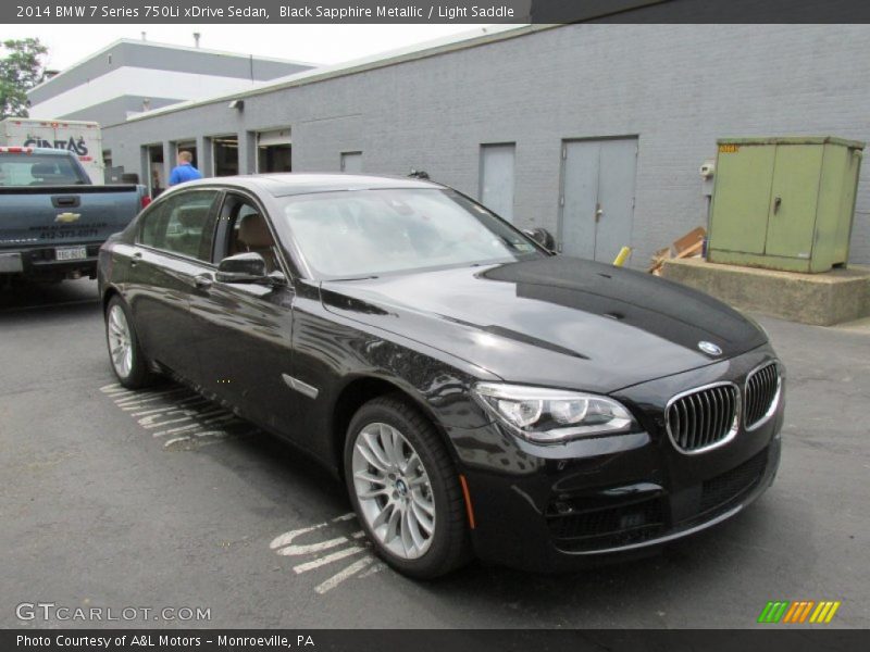 Black Sapphire Metallic / Light Saddle 2014 BMW 7 Series 750Li xDrive Sedan