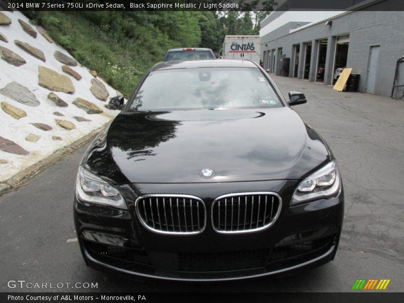 Black Sapphire Metallic / Light Saddle 2014 BMW 7 Series 750Li xDrive Sedan