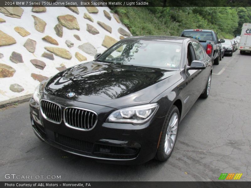 Black Sapphire Metallic / Light Saddle 2014 BMW 7 Series 750Li xDrive Sedan