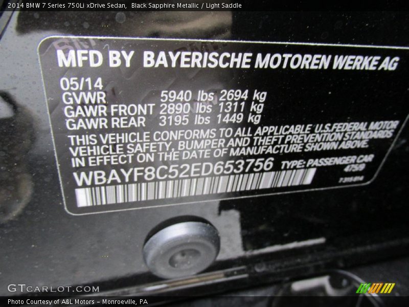 475 - 2014 BMW 7 Series 750Li xDrive Sedan