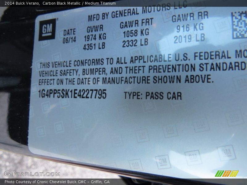 Carbon Black Metallic / Medium Titanium 2014 Buick Verano