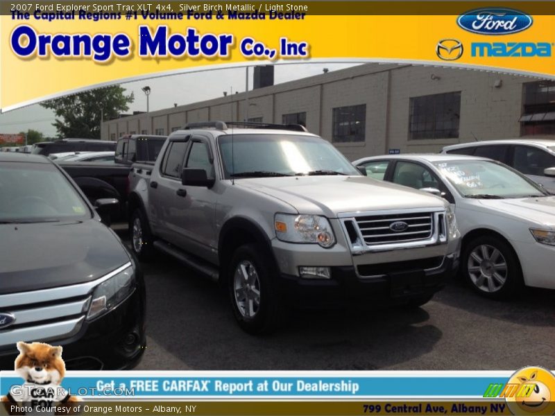 Silver Birch Metallic / Light Stone 2007 Ford Explorer Sport Trac XLT 4x4