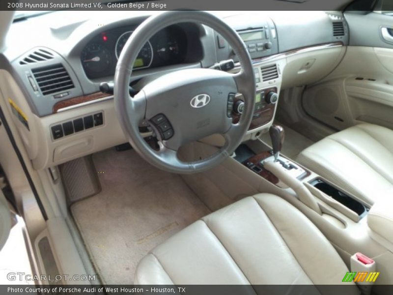 Golden Beige / Beige 2008 Hyundai Sonata Limited V6