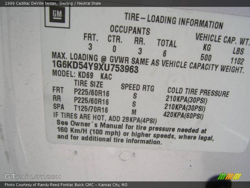 Sterling / Neutral Shale 1999 Cadillac DeVille Sedan