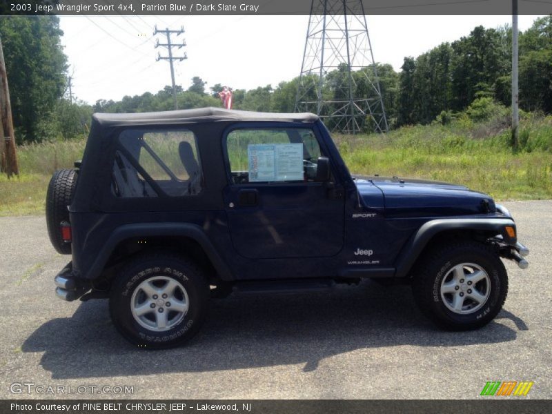 Patriot Blue / Dark Slate Gray 2003 Jeep Wrangler Sport 4x4