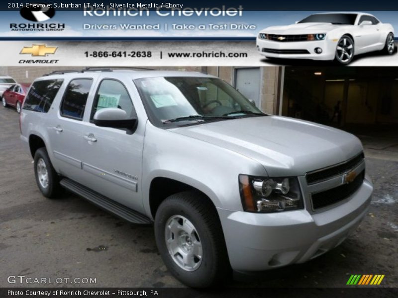 Silver Ice Metallic / Ebony 2014 Chevrolet Suburban LT 4x4