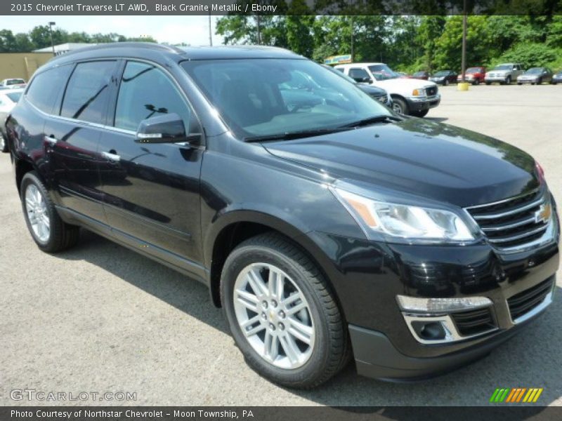 Black Granite Metallic / Ebony 2015 Chevrolet Traverse LT AWD