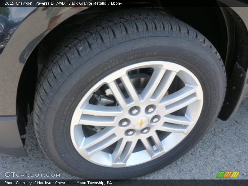 Black Granite Metallic / Ebony 2015 Chevrolet Traverse LT AWD