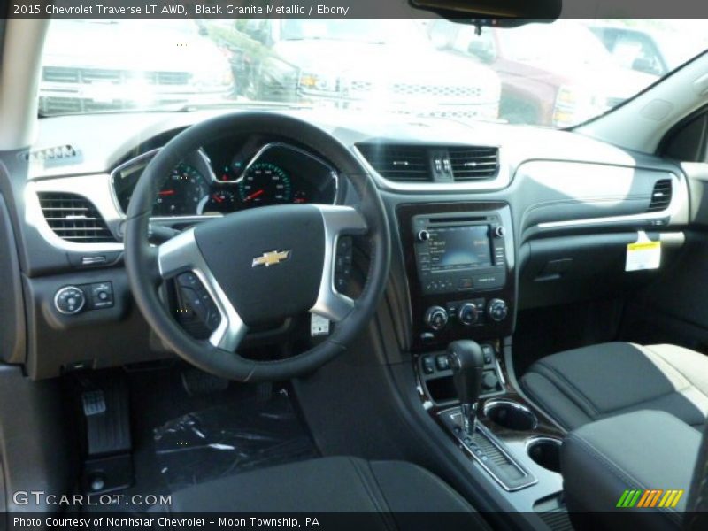 Black Granite Metallic / Ebony 2015 Chevrolet Traverse LT AWD