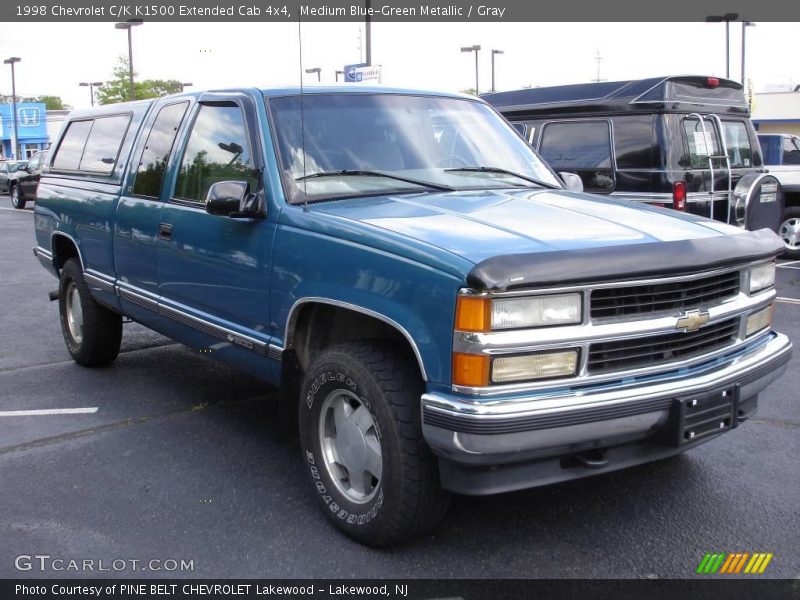 Medium Blue-Green Metallic / Gray 1998 Chevrolet C/K K1500 Extended Cab 4x4