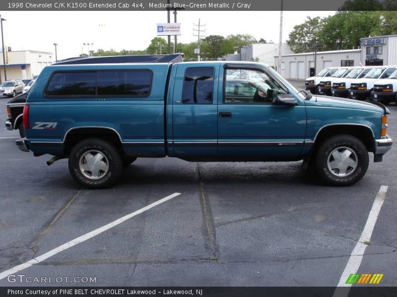 Medium Blue-Green Metallic / Gray 1998 Chevrolet C/K K1500 Extended Cab 4x4