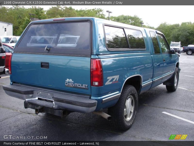 Medium Blue-Green Metallic / Gray 1998 Chevrolet C/K K1500 Extended Cab 4x4