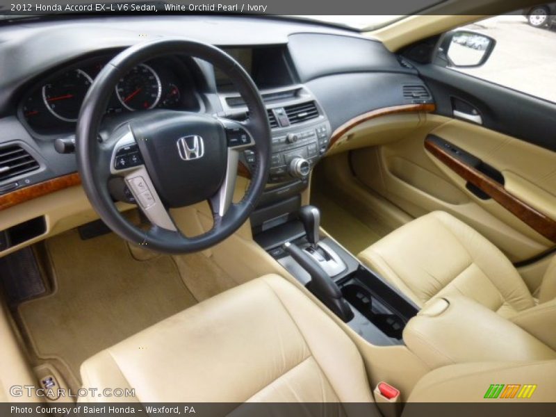 White Orchid Pearl / Ivory 2012 Honda Accord EX-L V6 Sedan