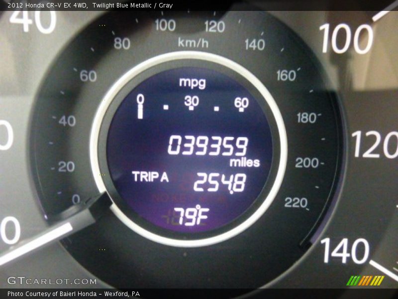 Twilight Blue Metallic / Gray 2012 Honda CR-V EX 4WD