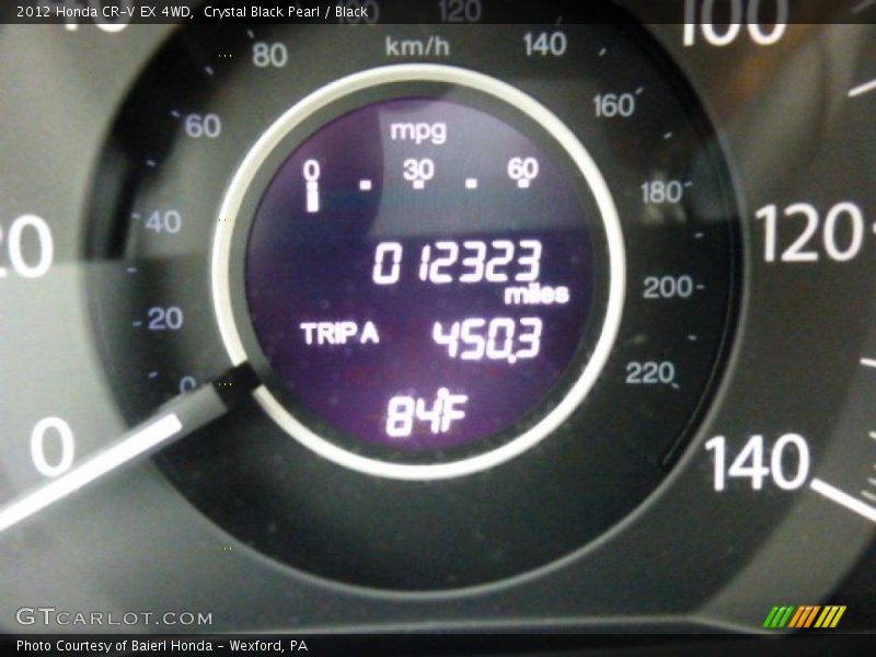 Crystal Black Pearl / Black 2012 Honda CR-V EX 4WD