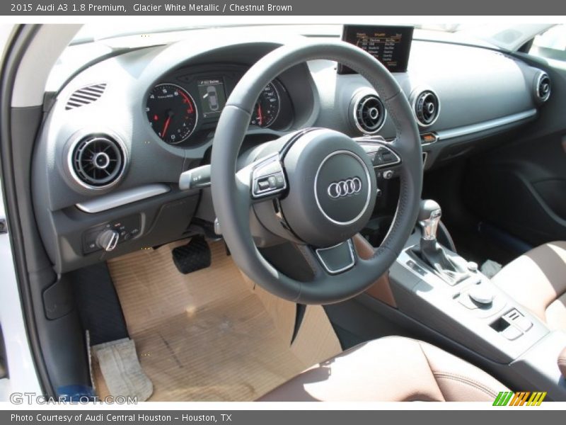 Glacier White Metallic / Chestnut Brown 2015 Audi A3 1.8 Premium
