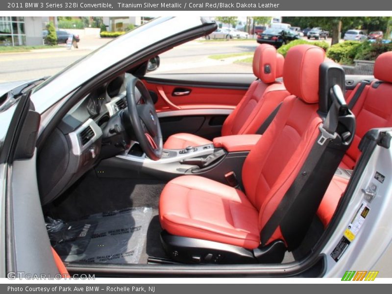 Titanium Silver Metallic / Coral Red/Black Dakota Leather 2011 BMW 3 Series 328i Convertible