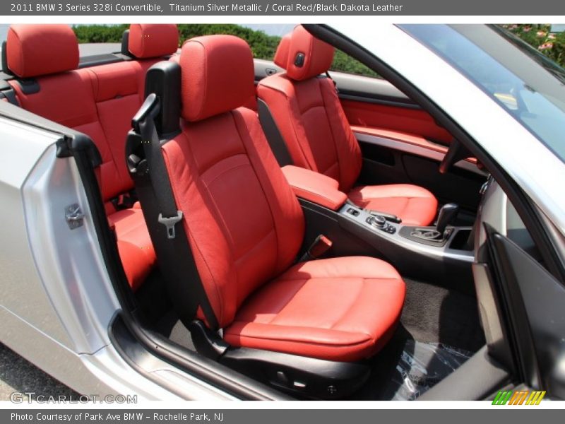 Titanium Silver Metallic / Coral Red/Black Dakota Leather 2011 BMW 3 Series 328i Convertible