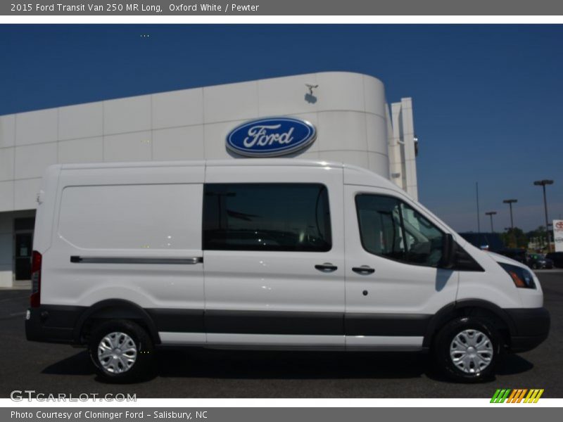 Oxford White / Pewter 2015 Ford Transit Van 250 MR Long