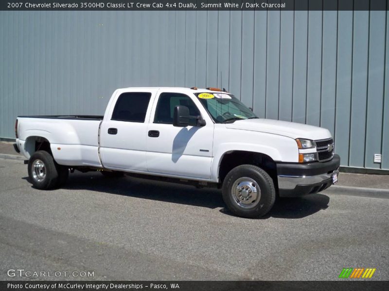 Summit White / Dark Charcoal 2007 Chevrolet Silverado 3500HD Classic LT Crew Cab 4x4 Dually