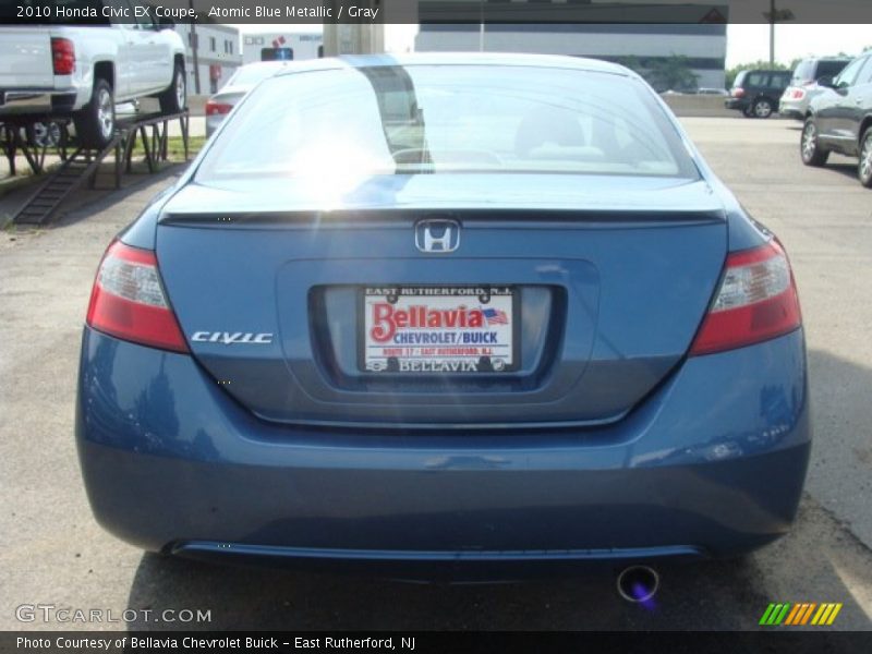 Atomic Blue Metallic / Gray 2010 Honda Civic EX Coupe