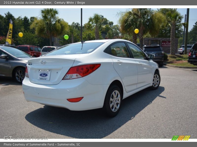 Century White / Beige 2013 Hyundai Accent GLS 4 Door