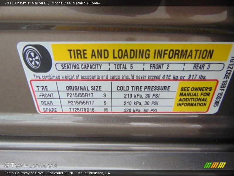 Mocha Steel Metallic / Ebony 2011 Chevrolet Malibu LT