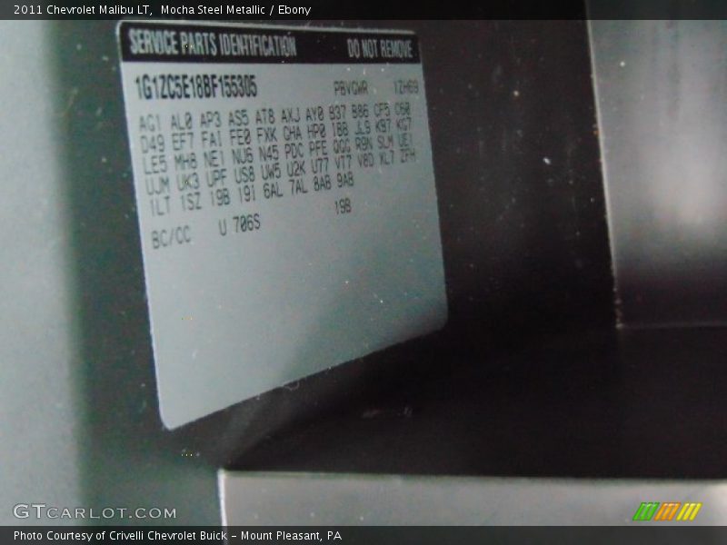 Mocha Steel Metallic / Ebony 2011 Chevrolet Malibu LT