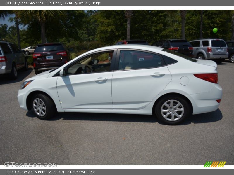 Century White / Beige 2013 Hyundai Accent GLS 4 Door