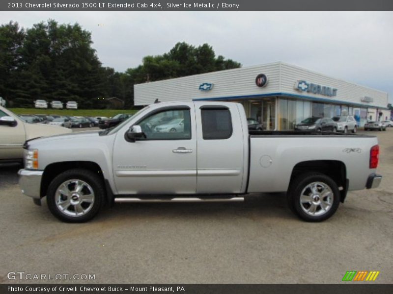 Silver Ice Metallic / Ebony 2013 Chevrolet Silverado 1500 LT Extended Cab 4x4