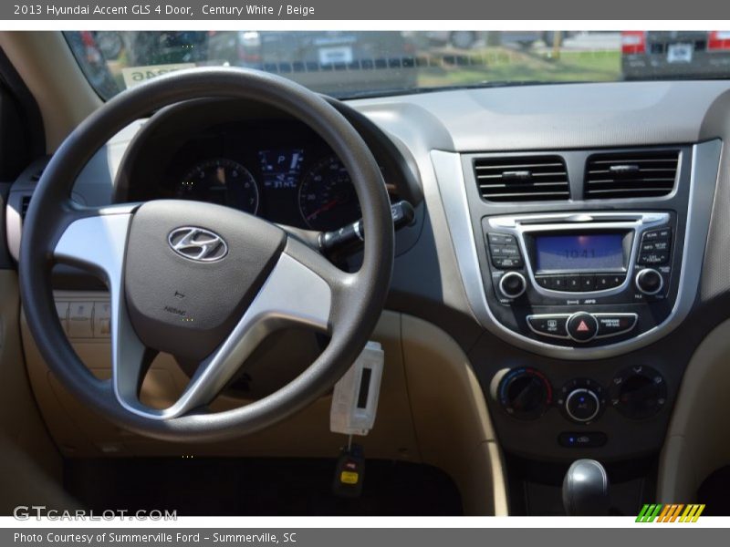 Century White / Beige 2013 Hyundai Accent GLS 4 Door