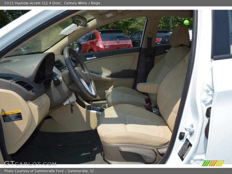 Century White / Beige 2013 Hyundai Accent GLS 4 Door