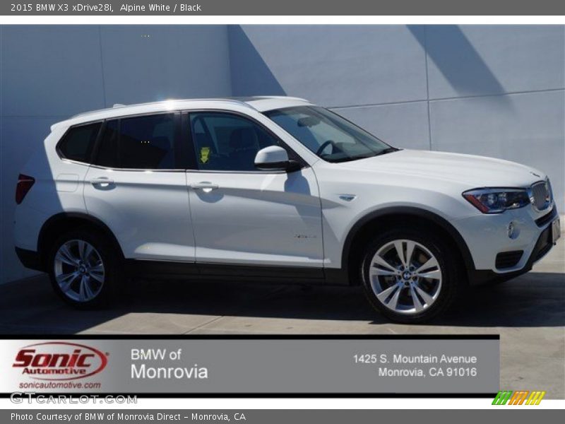 Alpine White / Black 2015 BMW X3 xDrive28i