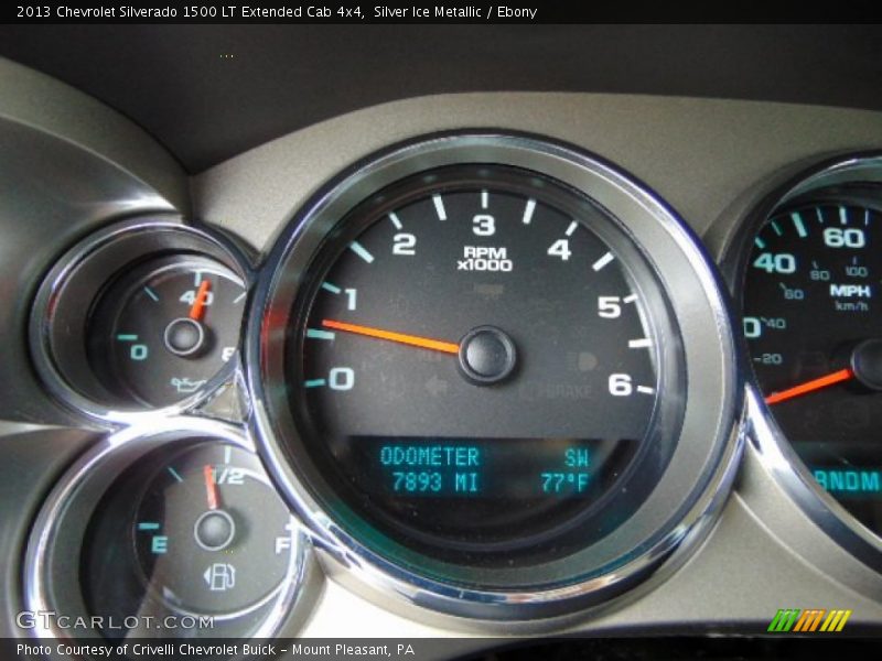 Silver Ice Metallic / Ebony 2013 Chevrolet Silverado 1500 LT Extended Cab 4x4