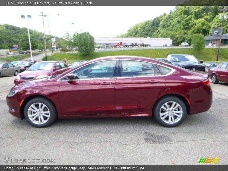 Velvet Red Pearl / Black 2015 Chrysler 200 Limited
