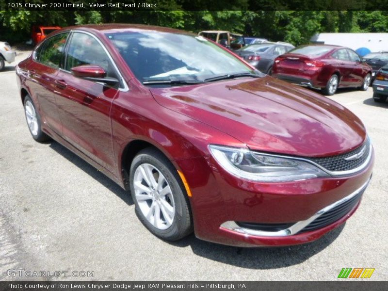 Velvet Red Pearl / Black 2015 Chrysler 200 Limited