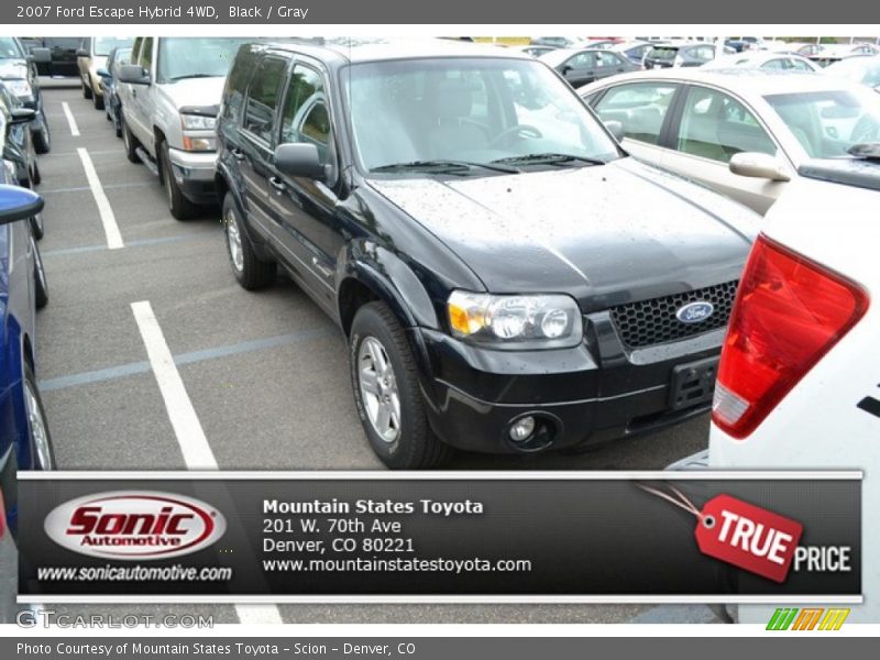 Black / Gray 2007 Ford Escape Hybrid 4WD