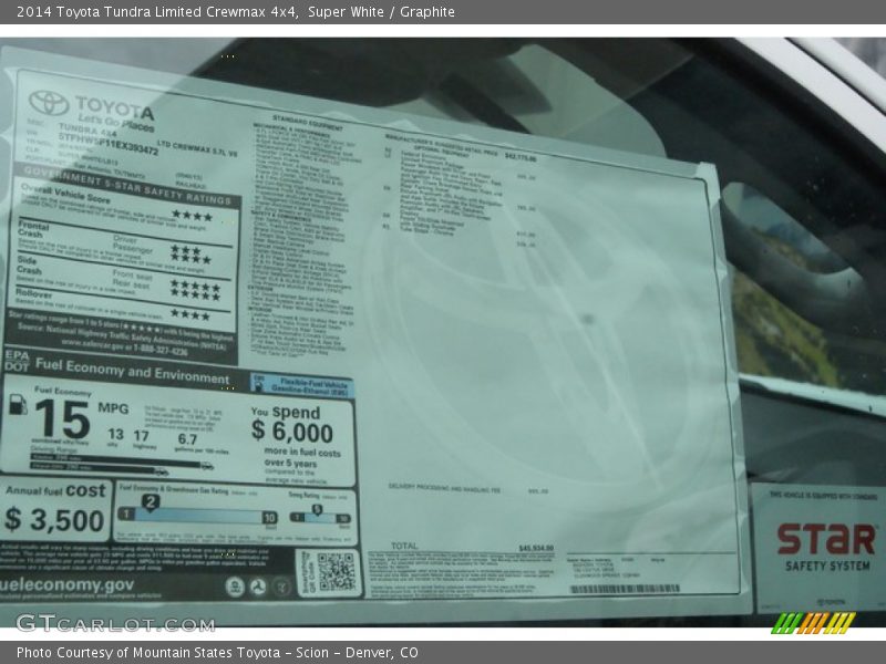 Super White / Graphite 2014 Toyota Tundra Limited Crewmax 4x4