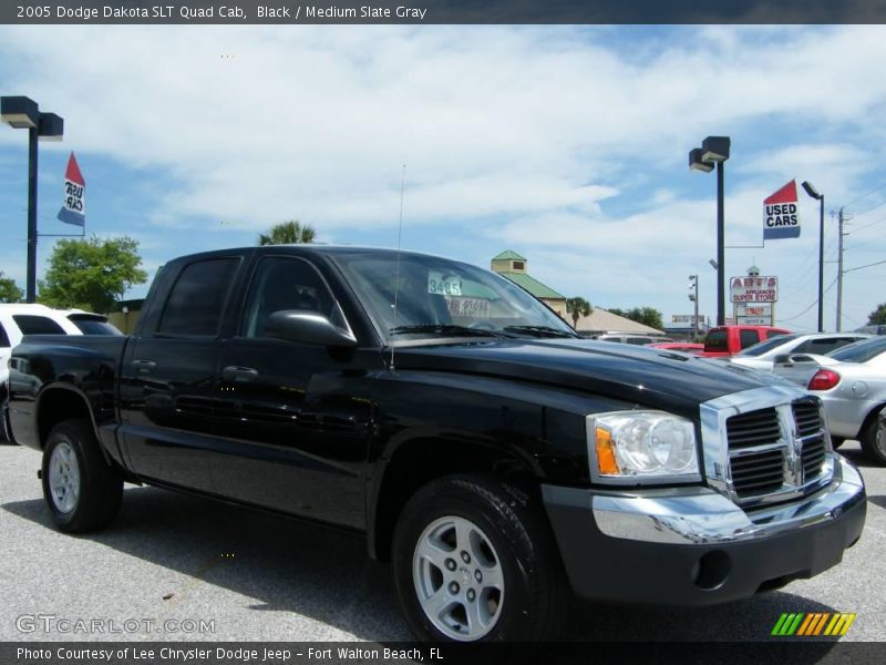 Black / Medium Slate Gray 2005 Dodge Dakota SLT Quad Cab