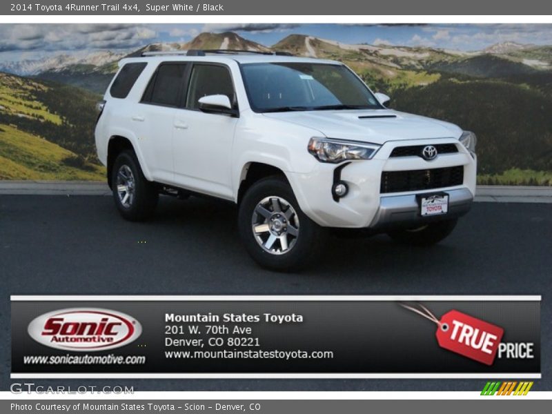 Super White / Black 2014 Toyota 4Runner Trail 4x4