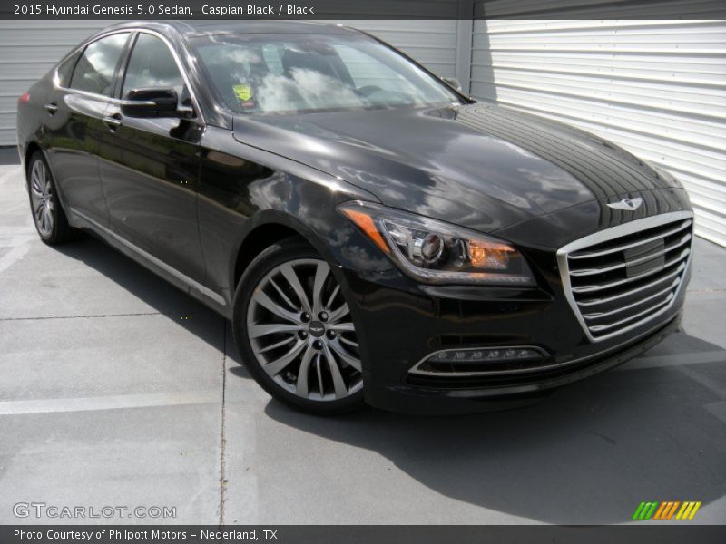 Caspian Black / Black 2015 Hyundai Genesis 5.0 Sedan