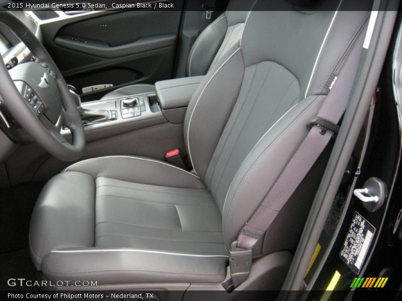 Front Seat of 2015 Genesis 5.0 Sedan