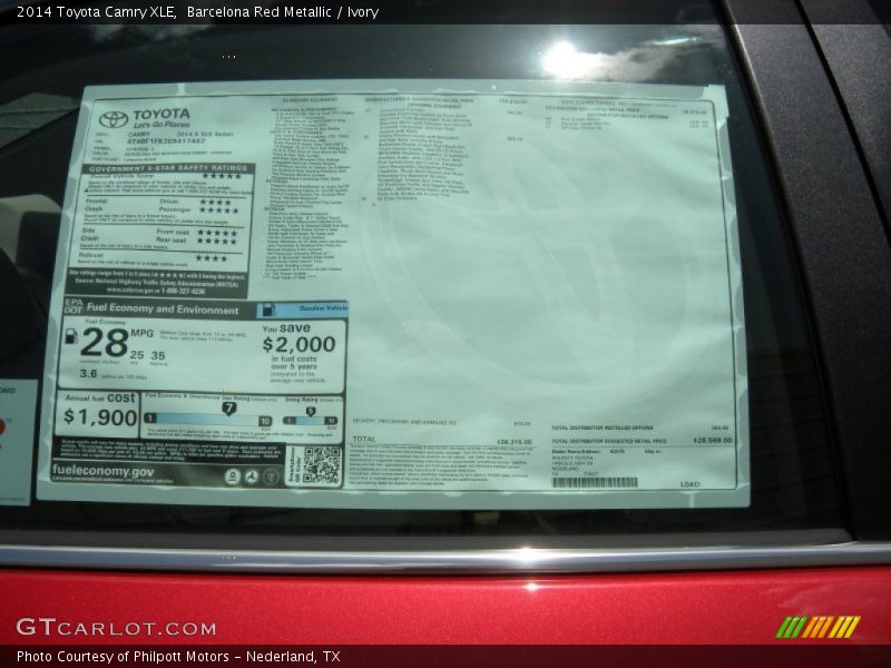 Barcelona Red Metallic / Ivory 2014 Toyota Camry XLE