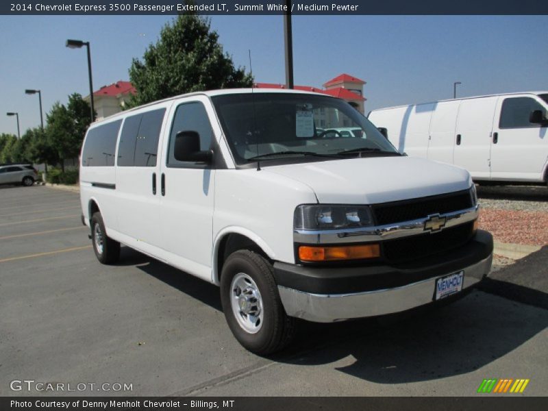 Summit White / Medium Pewter 2014 Chevrolet Express 3500 Passenger Extended LT