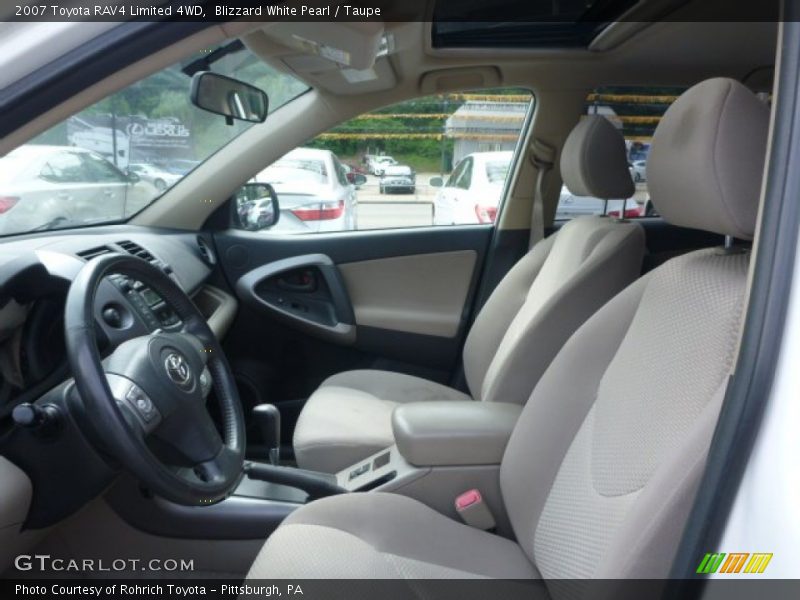 Blizzard White Pearl / Taupe 2007 Toyota RAV4 Limited 4WD